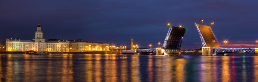 Картина на холсте Ночной мост, арт hd1547901